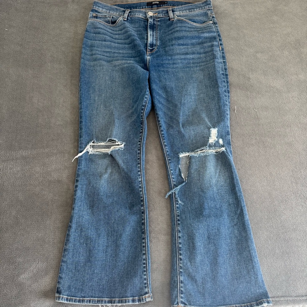 Hudson Jeans Blue Flare Distressed Denim